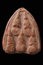 พระเนื้อดิน พิมพ์พระเจ้าห้าพระองค์ หลวงพ่อโหน่ง วัดคลองมะดัน