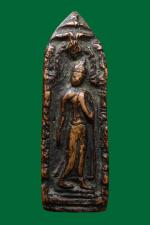 พระรีลากำแพงคืบหล่อโบราณ หลวงพ่อปอ วัดประชุมชน(บ้านบึง) เนื้อโลหะผสม ปี 2500 จ.สุพรรณบุรี